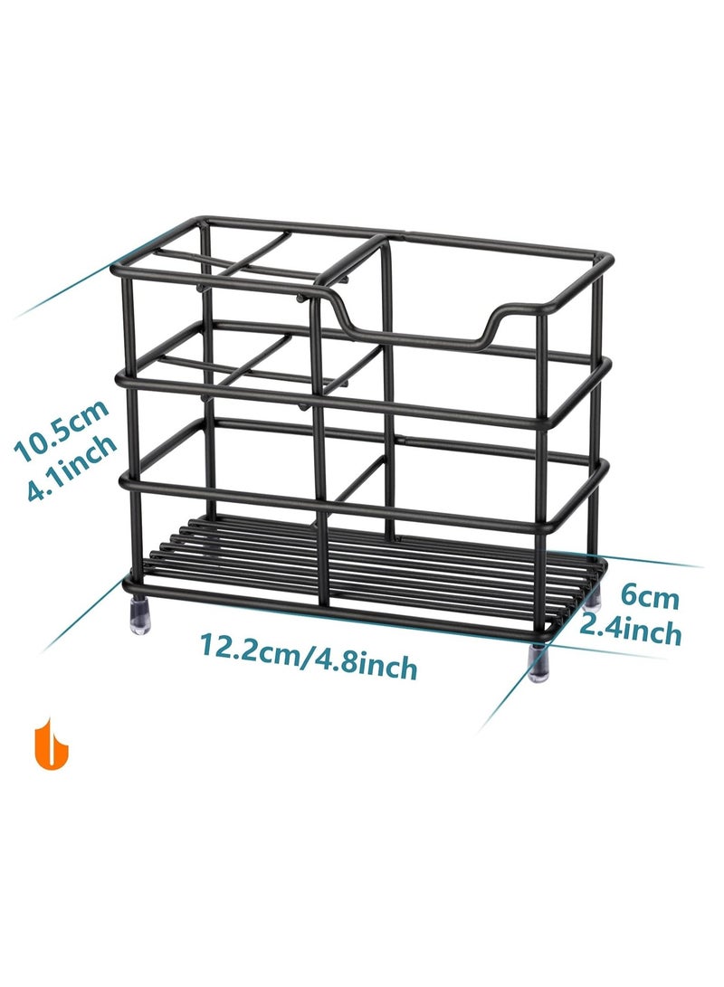 ELLEGLAM 304 Stainless Steel Bathroom Toothbrush Holder Toothpaste Holder Stand Bathroom Accessories Organizer, Black  - Image 2
