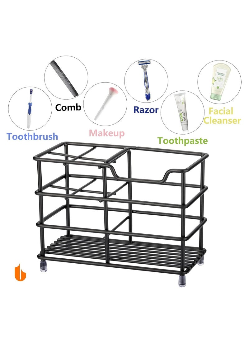 ELLEGLAM 304 Stainless Steel Bathroom Toothbrush Holder Toothpaste Holder Stand Bathroom Accessories Organizer, Black  - Image 4