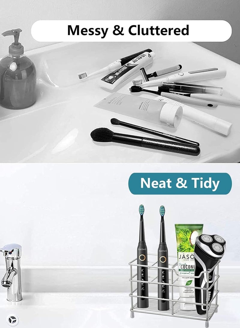 ELLEGLAM 304 Stainless Steel Bathroom Toothbrush Holder Toothpaste Holder Stand Bathroom Accessories Organizer, Black  - Image 5