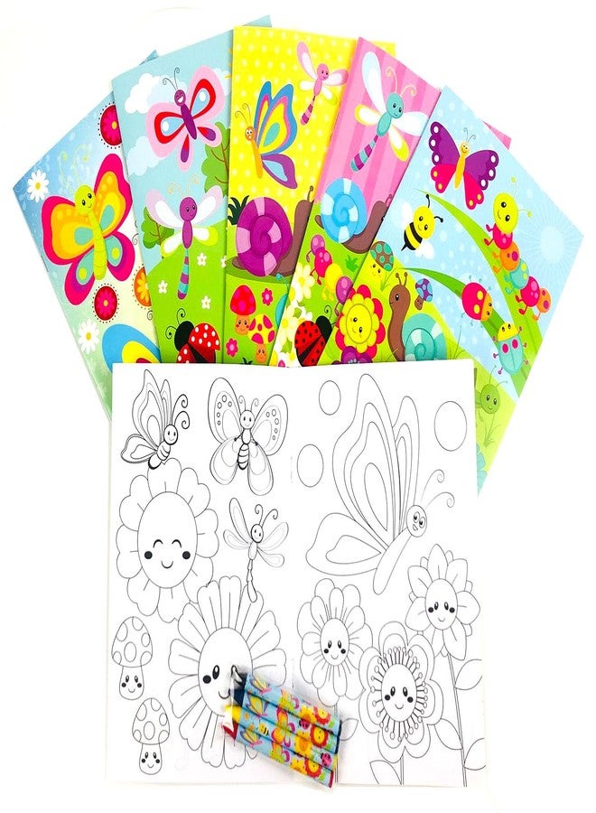 TINYMILLS Tiny Mills Butterfly Spring Insect Coloring Books with Crayons Party Favors with 12 Coloring Books and 48 Crayons, Butterfly Party Favors, Butterfly Prizes, Favor Bag Filler - Image 2