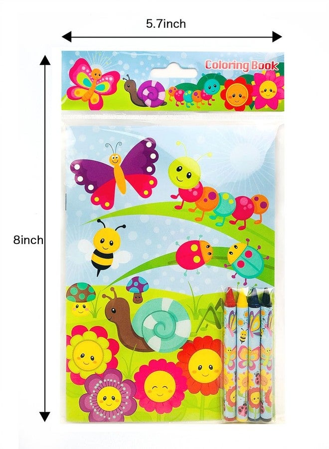 TINYMILLS Tiny Mills Butterfly Spring Insect Coloring Books with Crayons Party Favors with 12 Coloring Books and 48 Crayons, Butterfly Party Favors, Butterfly Prizes, Favor Bag Filler - Image 3