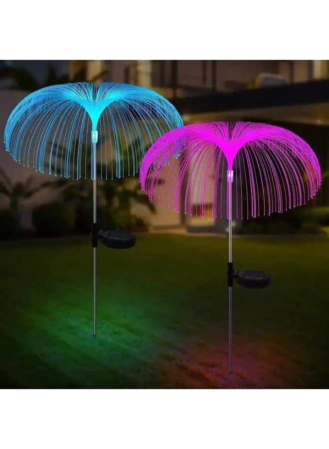 BLOOMING TIME Solar Jellyfish Lights LED Fiber Outdoor Pathway Lights Waterproof MultiColor LED Solar String Lights for Yard Patio Garden Gazebo Party Wedding Birthday Jelly Fish - Image 5
