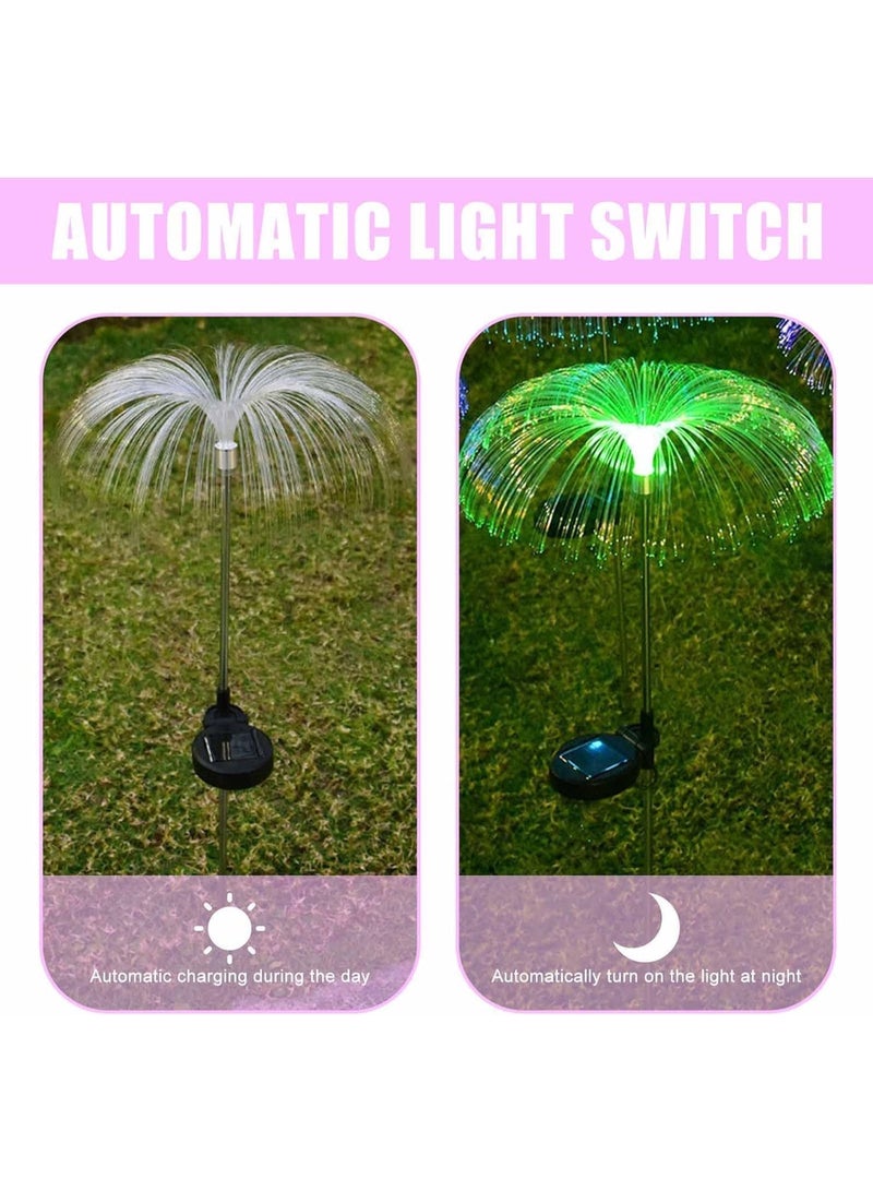 BLOOMING TIME Solar Jellyfish Lights LED Fiber Outdoor Pathway Lights Waterproof MultiColor LED Solar String Lights for Yard Patio Garden Gazebo Party Wedding Birthday Jelly Fish - Image 4