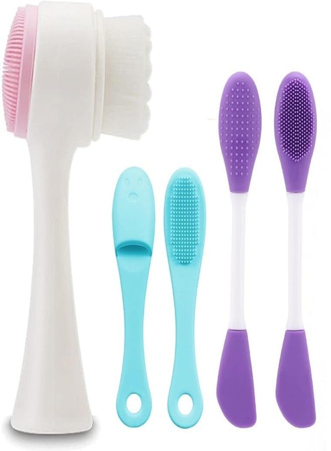 BANIRA 3Pcs Soft Exfoliates 2 in 1 Face Brush Scrubbers & Nose Scrub Cleansing Tool Deep Massage Cleansing Pads Gentle for Glowing Skin Tan & Blackheads Removal All Skin Types for Men & Women Girls - Image 1