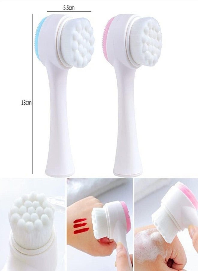 BANIRA 3Pcs Soft Exfoliates 2 in 1 Face Brush Scrubbers & Nose Scrub Cleansing Tool Deep Massage Cleansing Pads Gentle for Glowing Skin Tan & Blackheads Removal All Skin Types for Men & Women Girls - Image 2