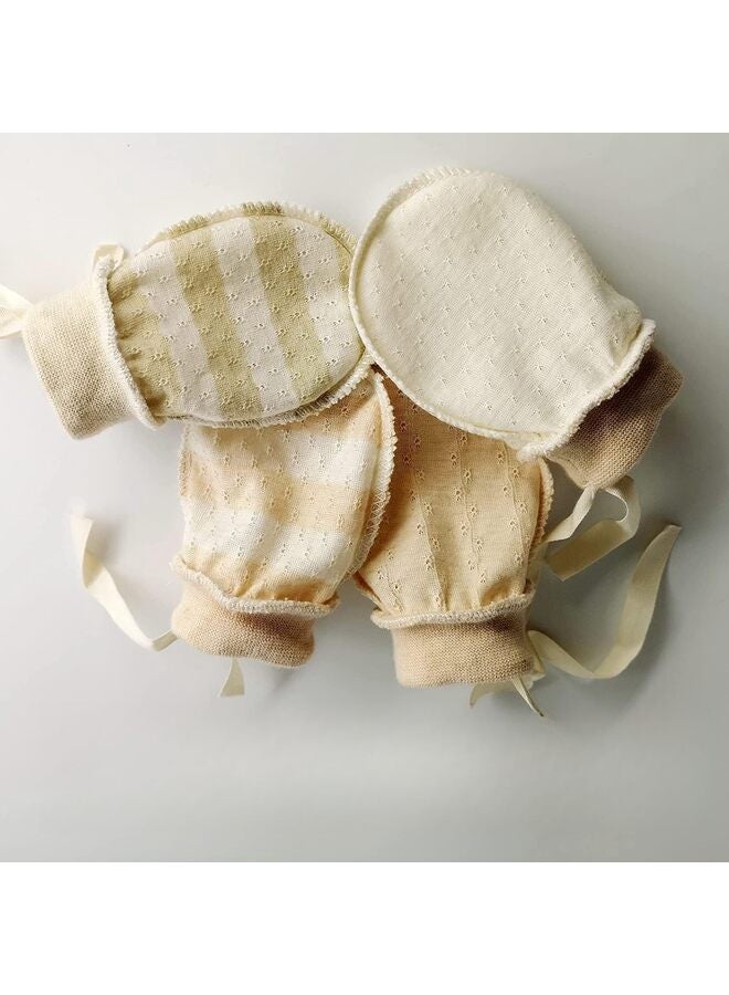 4pcs Newborn Mittens Girl Infant No Scratch Mittens Neutral?4Pairs Organic Cotton  - Image 3