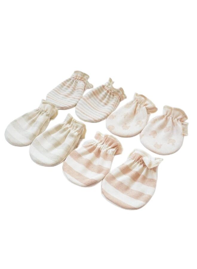 4pcs Newborn Mittens Girl Infant No Scratch Mittens Neutral?4Pairs Organic Cotton  - Image 1