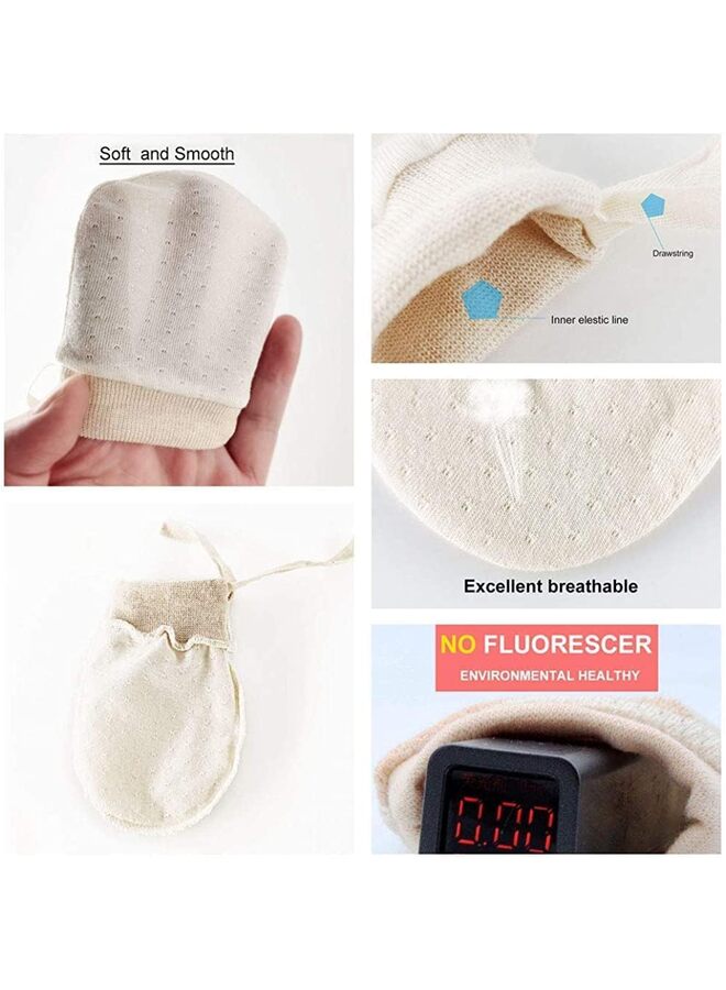 4pcs Newborn Mittens Girl Infant No Scratch Mittens Neutral?4Pairs Organic Cotton  - Image 2