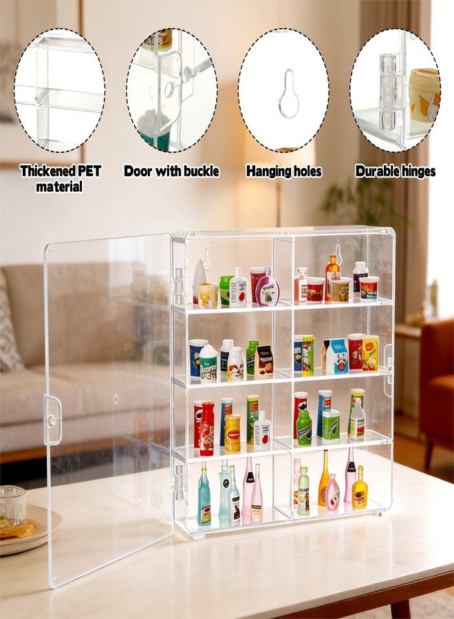 Hlimior 8 Slots Mini Brands Display Case 4 Pack Wall-Mounted Acrylic Mini Brands Storage Case Collector Toys,Stackable Shopkins Real Littles,Mini Mart Storage Organizer for Miniatures Collections (32 Slots) - Image 3
