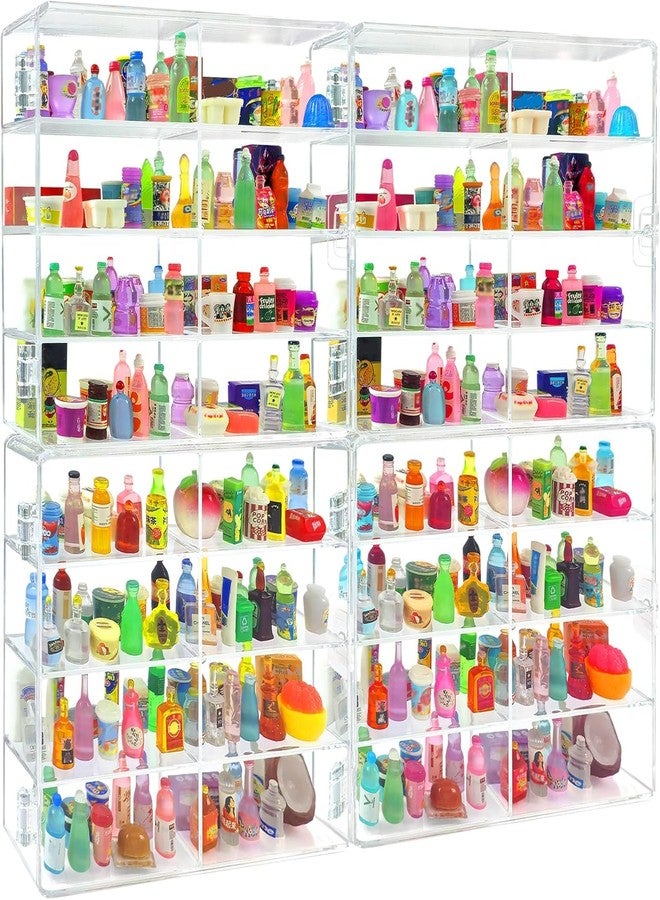 Hlimior 8 Slots Mini Brands Display Case 4 Pack Wall-Mounted Acrylic Mini Brands Storage Case Collector Toys,Stackable Shopkins Real Littles,Mini Mart Storage Organizer for Miniatures Collections (32 Slots) - Image 1