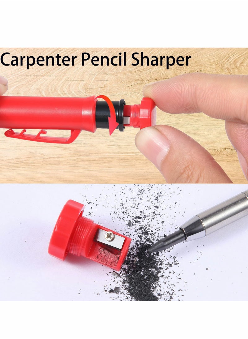 Y&D - Mechanical Carpenter Pencils 1 Pcs Pencil + 12 Refill Leads Built-In Sharpener Marker Marking Tool for Scriber Construction Woodworking Tools (1 Set) - Image 1