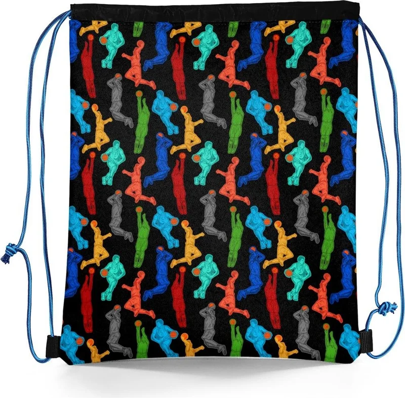CORAL HIGH Kids Black Basketball Drawstring Backpack 22458