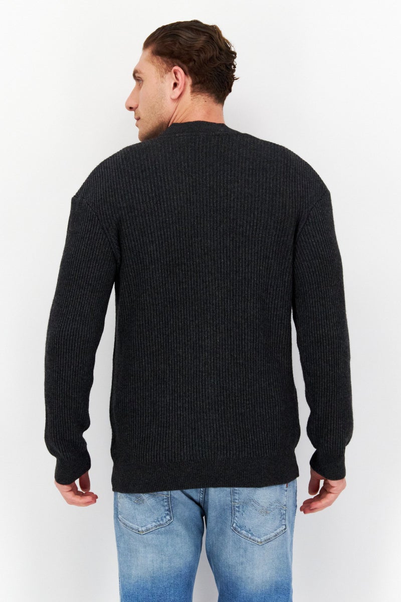Lyle & Scott Men V-Neck Long Sleeve Brand Logo Cardigans, Grey  - Image 4