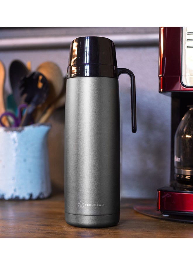 Termolar - Termolar Stainless Steel R-Eolution Silver Vacuum Insulated Bottle , Portable Bottle , Indoor And Outdoor Use , Easy To Clean 1 Ltr, Tr57824 - Image 1