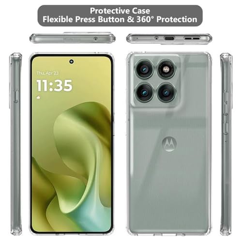 Casotec Crystal Clear Case for Motorola G86 5G / G86 Power 5G | Raised Bumps for Camera & Screen Protection | Clear Soft Silicone Back Cover for Motorola Moto G86 5G / G86 Power 5G (TPU | Transparent) - Image 3