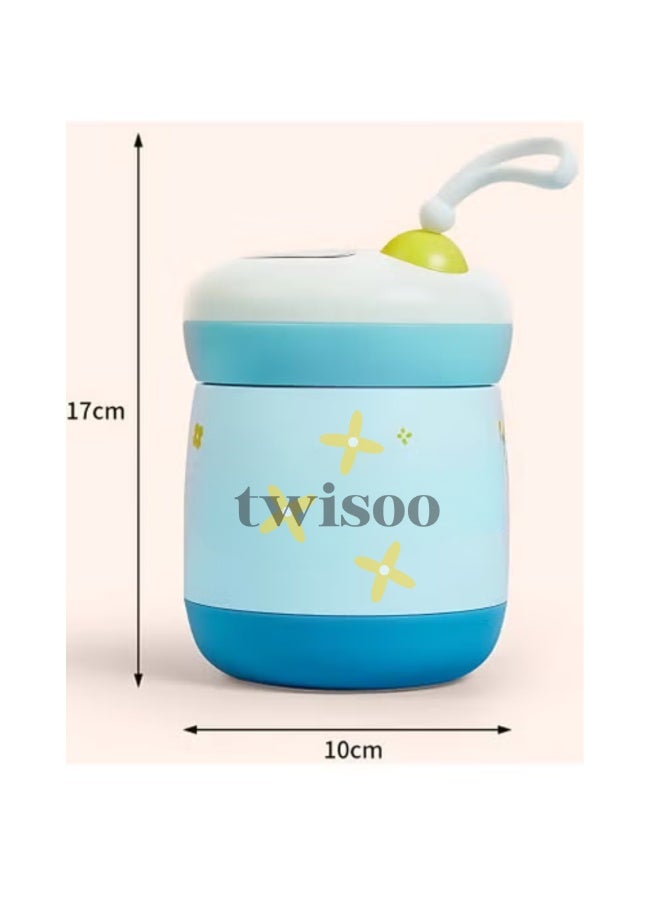 Twisoo Insulated Food Container for Kids Adult - Stainless Steel Vacuum Insulated Kids Food Jar, with Folding Spoon, Leak Proof, Portable Food Bowl 450ml (Pink) - Image 3
