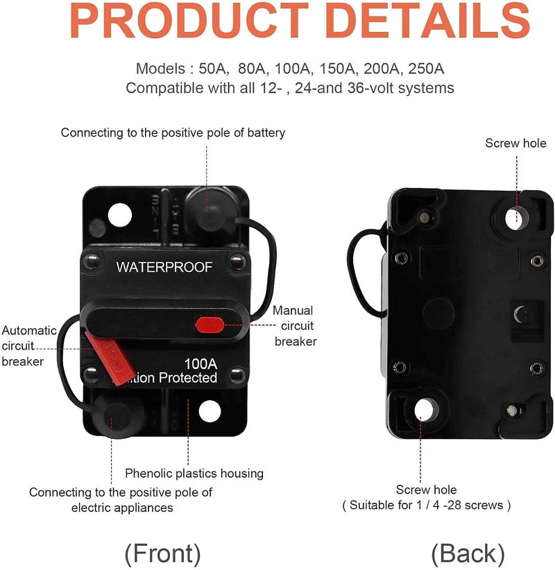 Erayco 100 Amp Waterproof Circuit Breaker - Image 4
