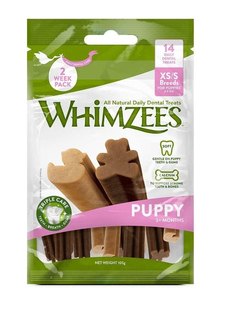 WHIMZEES - Dental Health XS/S 14Pc Stix Puppy Treats 105g - Image 1
