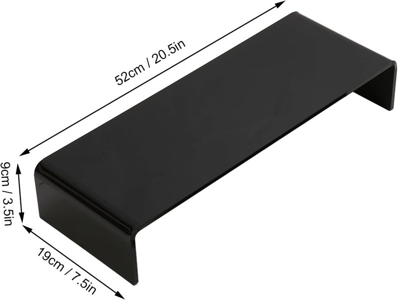 Monitor Riser Acrylic Stand 3.5 Inch Height, Transparent, 50lb Load Capacity, Space Saving Computer Stand - Improves Sitting Posture, Reduces Neck and Eyes Strain, Ideal for (Black) - Image 5