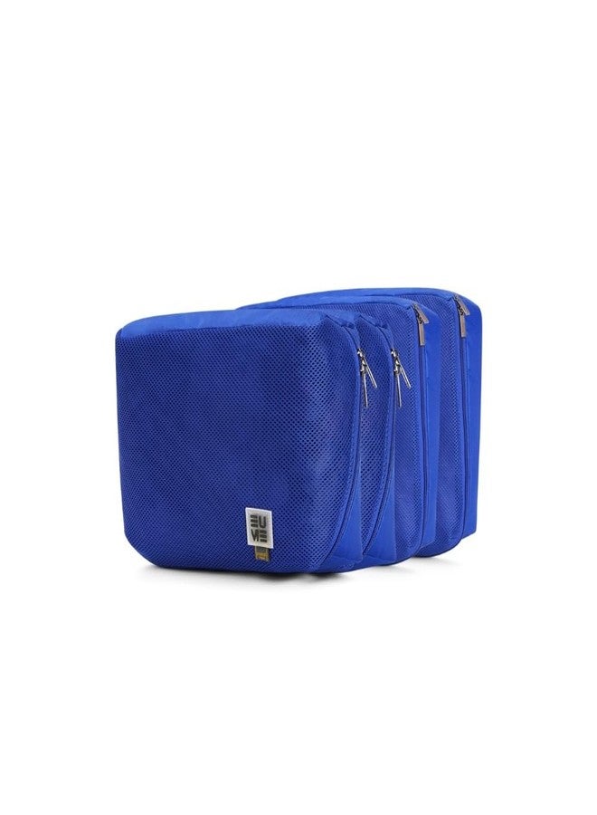 EUME Set of 4 Storage Pods - Travel Organiser Pouch| Durable Fits Into Pocket Cloth Organizer for Storage | Shoe Bag, Toiletry Bag for Men & Women | Spacious Organiser Bags for Clothes | Royal Blue - Image 1