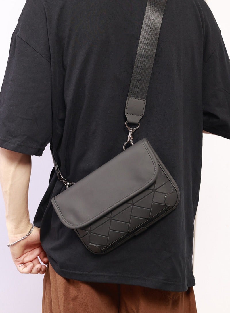 Versatile diamond-shaped men's small shoulder bag men's bag single shoulder bag outdoor back shoulder bag - Image 4