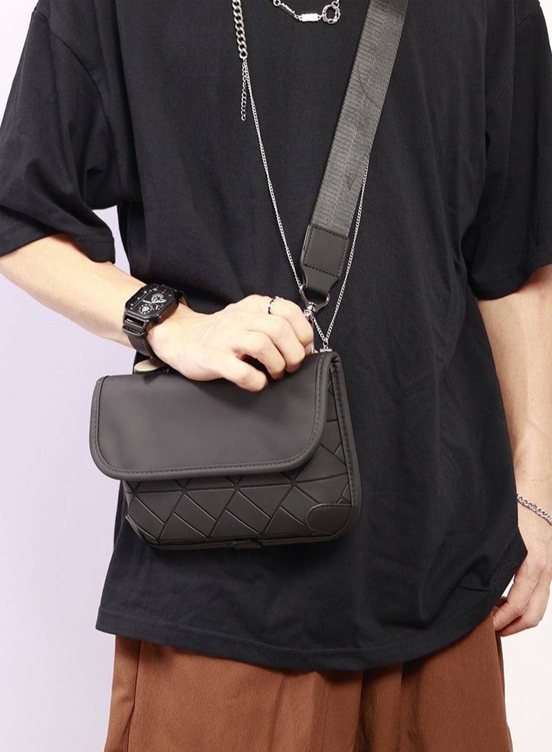 Versatile diamond-shaped men's small shoulder bag men's bag single shoulder bag outdoor back shoulder bag - Image 3