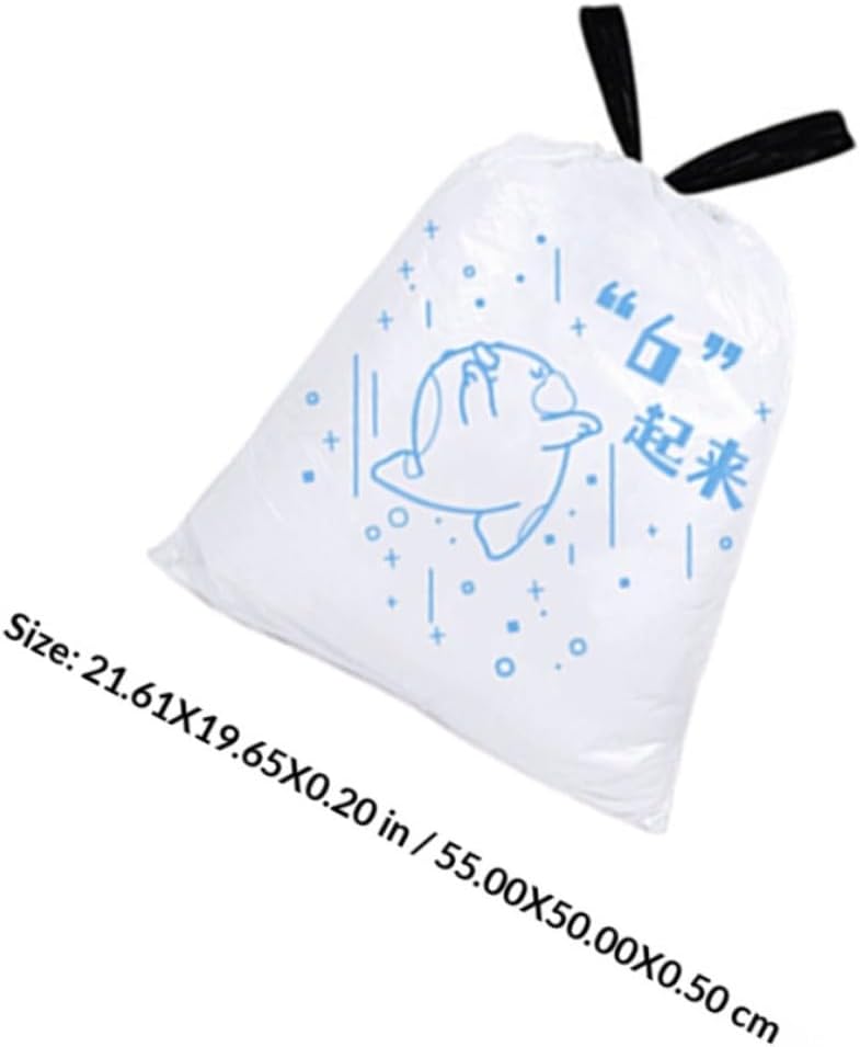 SHOWERORO Drawstring Refuse Bags 69pcs 50x55cm Thickened Portable Garbage Bags for Kitchen and Household Waste Disposal - Image 2