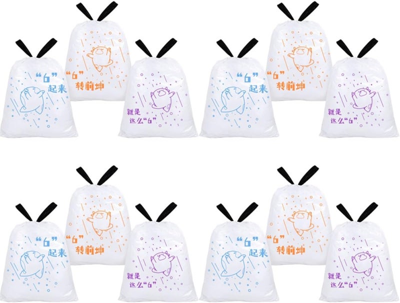 SHOWERORO Drawstring Refuse Bags 69pcs 50x55cm Thickened Portable Garbage Bags for Kitchen and Household Waste Disposal - Image 1