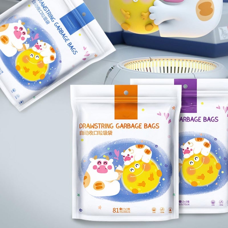 SHOWERORO Drawstring Refuse Bags 69pcs 50x55cm Thickened Portable Garbage Bags for Kitchen and Household Waste Disposal - Image 4