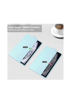 Generic Hybrid Slim Case with Pen Holder for Samsung Galaxy Tab A9 Plus 11 Inch 2023 Model (SM-X210/X216/X218) Clear Transparent Back Shell Auto Wake/Sleep, Sky Blue  - Image 3