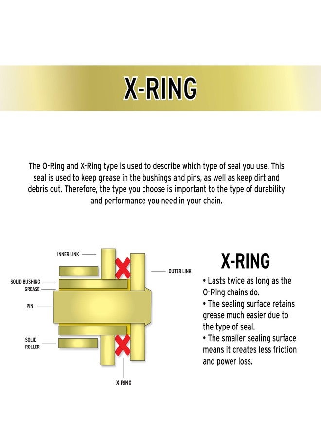 نيش سلسلة NICHE Gold 520 X-Ring مكونة من 48 حلقة مع وصلة رئيسية - Image 5