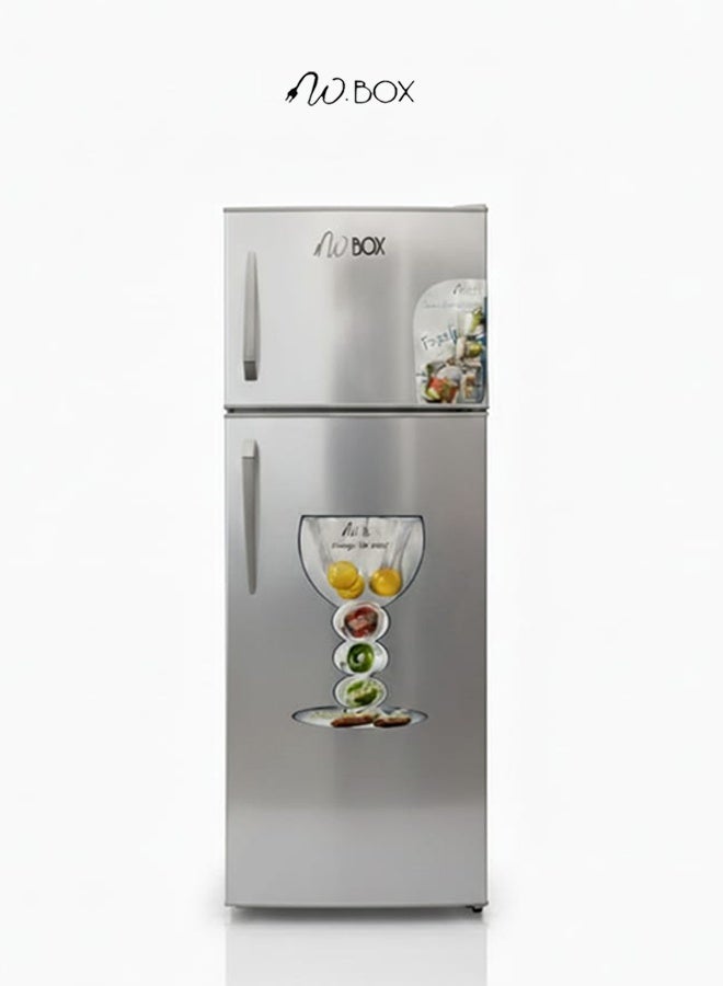 W.BOX 260 Liters Double Door Refrigerator 9.2 Cu.Ft, Freezer, Fast Cooling Fridge, Safety Lock And Key, Low Noise, Energy Saving, 2 Years Warranty, Silver | WBR280WL - Image 1