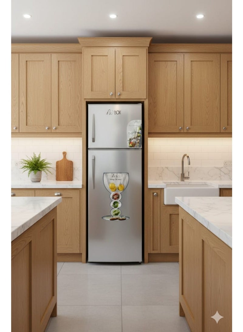 W.BOX 260 Liters Double Door Refrigerator 9.2 Cu.Ft, Freezer, Fast Cooling Fridge, Safety Lock And Key, Low Noise, Energy Saving, 2 Years Warranty, Silver | WBR280WL - Image 4