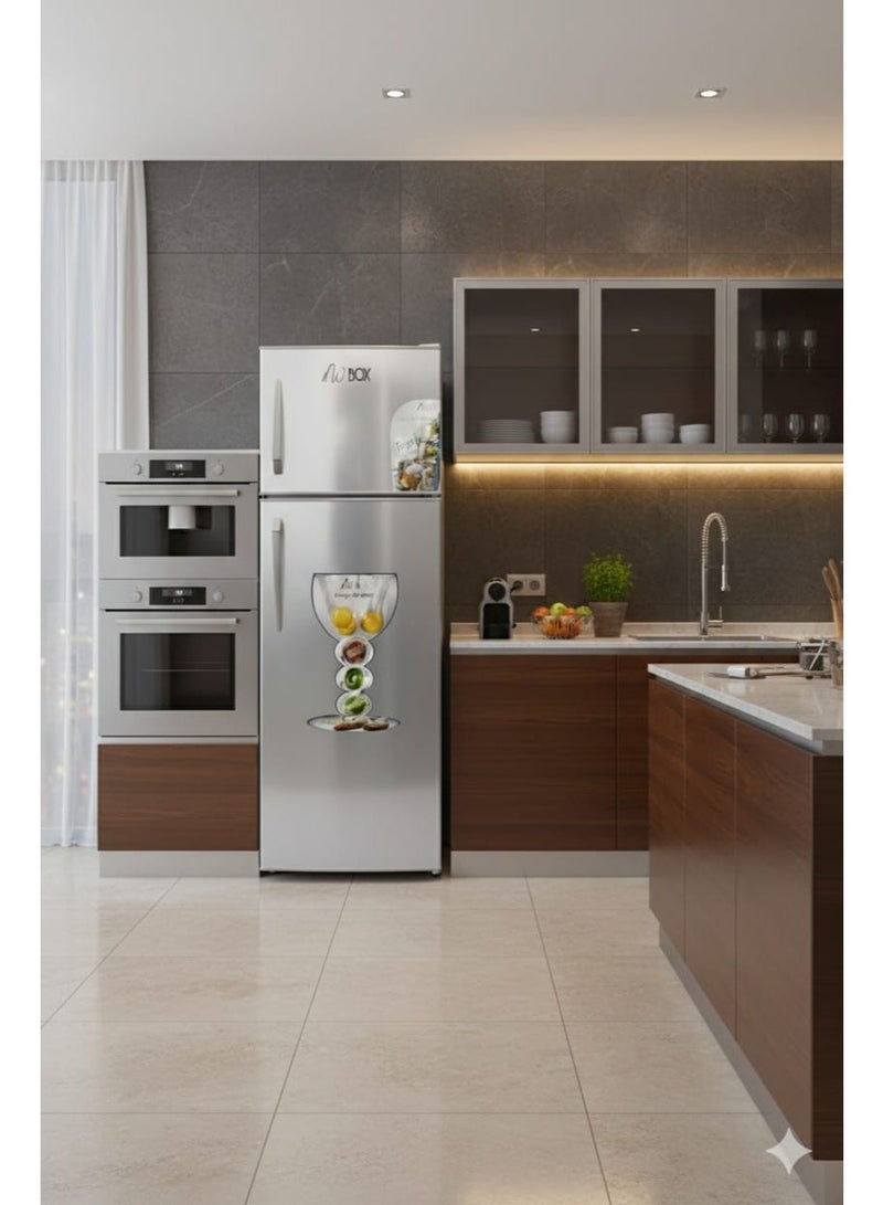 W.BOX 260 Liters Double Door Refrigerator 9.2 Cu.Ft, Freezer, Fast Cooling Fridge, Safety Lock And Key, Low Noise, Energy Saving, 2 Years Warranty, Silver | WBR280WL - Image 3