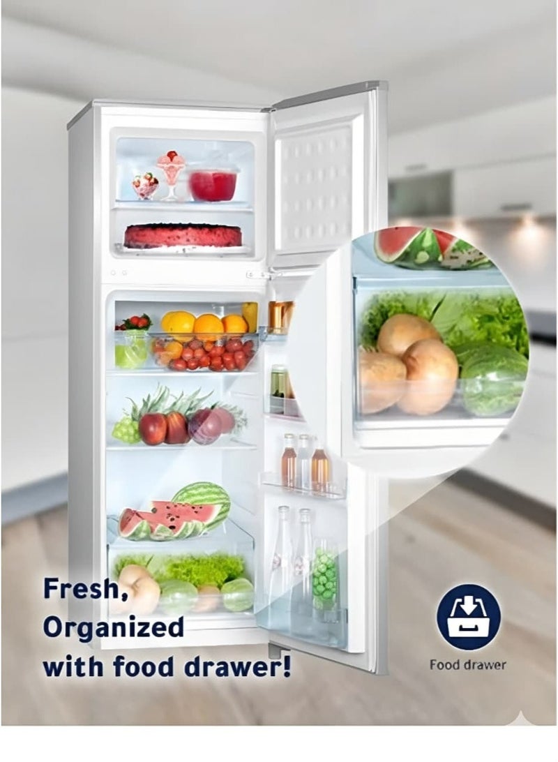 W.BOX 260 Liters Double Door Refrigerator 9.2 Cu.Ft, Freezer, Fast Cooling Fridge, Safety Lock And Key, Low Noise, Energy Saving, 2 Years Warranty, Silver | WBR280WL - Image 2