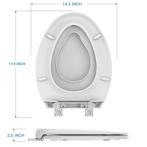 homfan Toilet Seat, Elongated Toilet Seat with Toddler Seat Built in, Potty Training Toilet Seat Elongated Fits Both Adult and Child, with Slow Close and Magnets- Elongated 2 Packs - Image 5