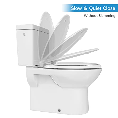 homfan Toilet Seat, Elongated Toilet Seat with Toddler Seat Built in, Potty Training Toilet Seat Elongated Fits Both Adult and Child, with Slow Close and Magnets- Elongated 2 Packs - Image 2
