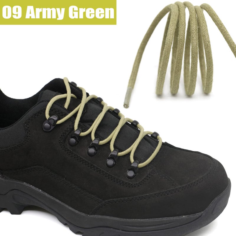 YFINE 39 Inch Round Waxed Dress Shoes Shoelaces Boots Shoe Laces Army Green (2 Pair) - Image 3