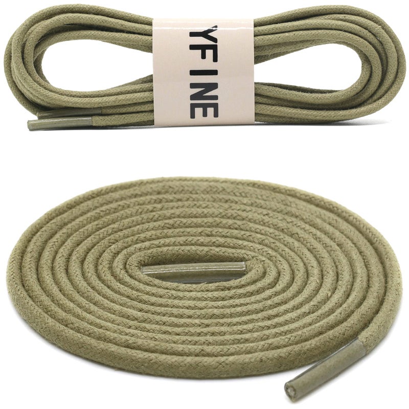 YFINE 39 Inch Round Waxed Dress Shoes Shoelaces Boots Shoe Laces Army Green (2 Pair) - Image 2
