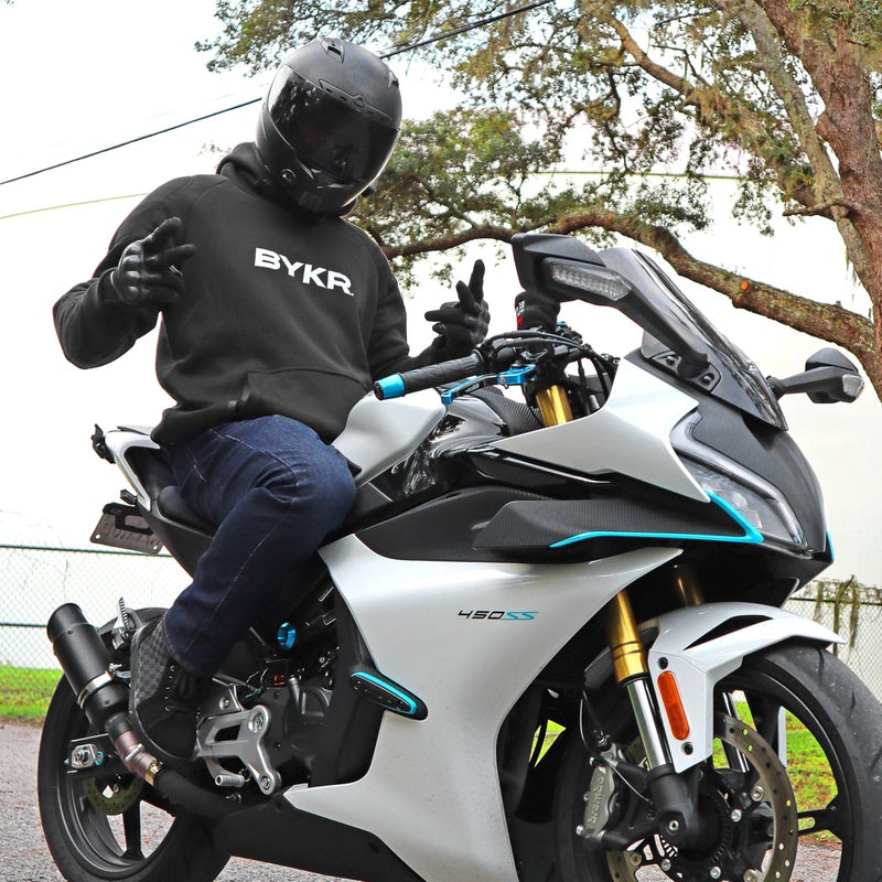 BYKR Motorcycle Hoodie for Men & Women Biker Motorcycle Jackets Breathable Motorbike Riding Sweatshirt All Weather CE Armored (Black,XL), X-Large - Image 2