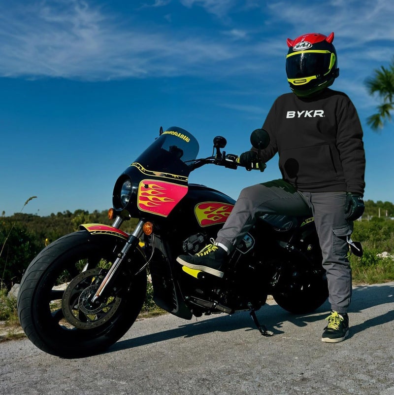 BYKR Motorcycle Hoodie for Men & Women Biker Motorcycle Jackets Breathable Motorbike Riding Sweatshirt All Weather CE Armored (Black,XL), X-Large - Image 3
