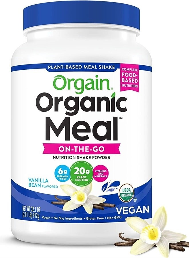 Orgain Organic Meal, Vegan Meal Replacement Protein Powder, Vanilla Bean - 20g Plant Based Protein, 6g Prebiotic Fiber, Fruits, Vegetables & Greens, Gluten Free, Shakes & Smoothies, 2.01lb - Image 1