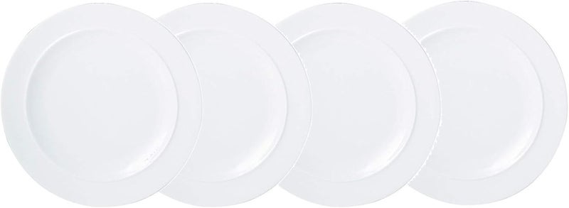 Denby Denby White Porcelain Small Plates Set of 419cm Dishwasher Microwave Safe Crockery  Chip  Crack Resistant Glazed Appetiser Side Plates  - Image 1
