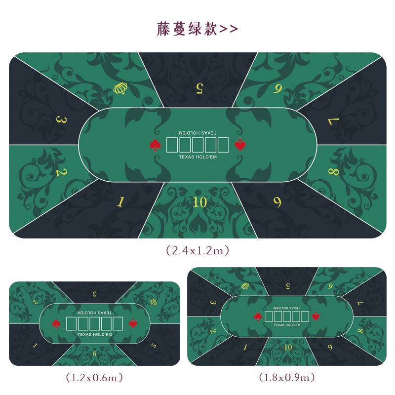 Texas Hold'Em Mat Tablecloth Table Mat Square Round Chip Rubber Mat Poker Table Mat Entertainment Chess Mat - Image 3