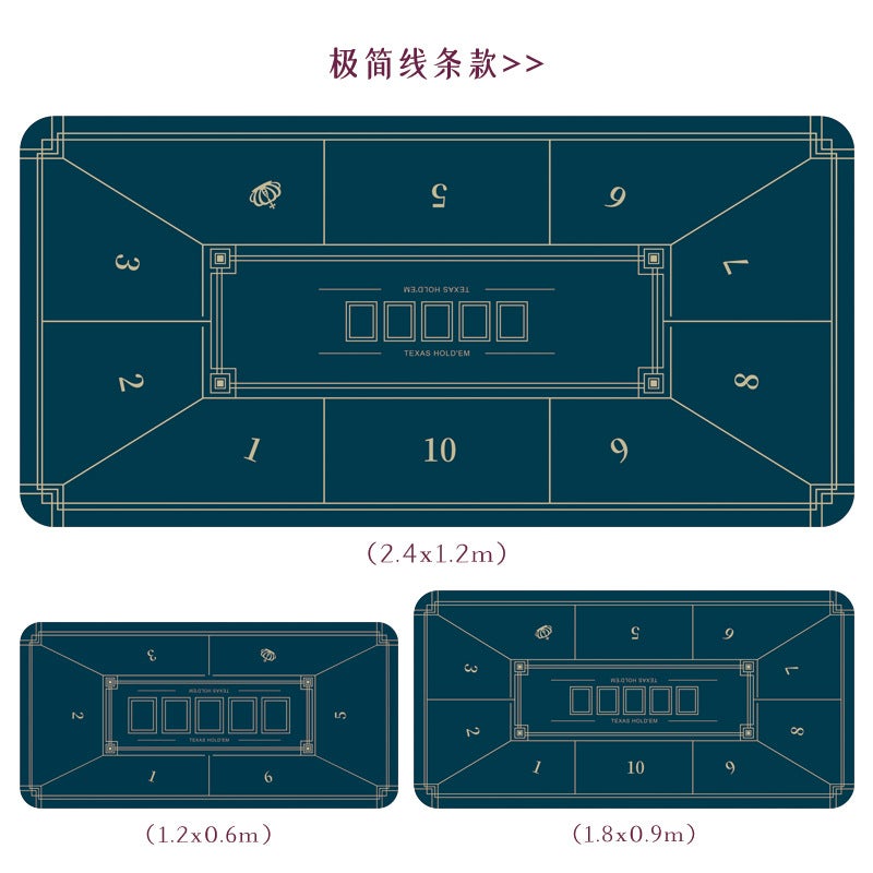 Texas Hold'Em Mat Tablecloth Table Mat Square Round Chip Rubber Mat Poker Table Mat Entertainment Chess Mat - Image 2