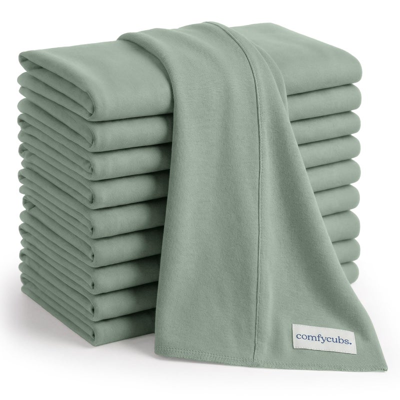 Comfy Cubs Baby Burp Cloths Set Pack of 10 Large 6Layer Ultra Absorbent 100 Cotton for Infant SpitUp Drool and Messes Soft Gentle Thoughtful New Born Baby Gifts Fern - Image 2