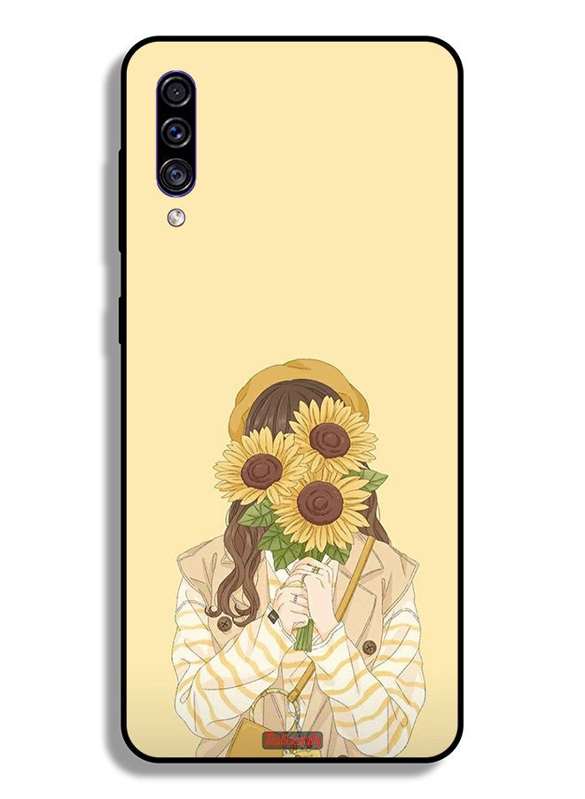 Tolwak Samsung Galaxy A50 Protective Case Cover Hide Face With Sunflowers - Image 1