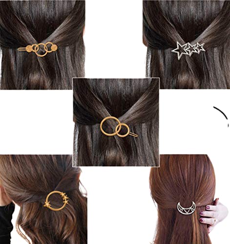 FOK Pack Of 5 Medium Metal Hollow Non Slip Hair Clutcher for Women Girls (Gold, Silver, Rose Gold, Black,) (Style 2) - Image 1