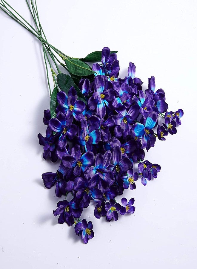 The Decor Affair Galaxy Orchid Stems | Artificial Purple Blue Turquoise Orchid Stems (Pack of 10) - Image 3