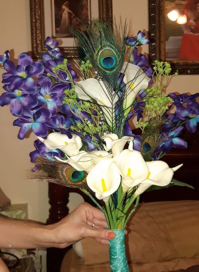 The Decor Affair Galaxy Orchid Stems | Artificial Purple Blue Turquoise Orchid Stems (Pack of 10) - Image 5